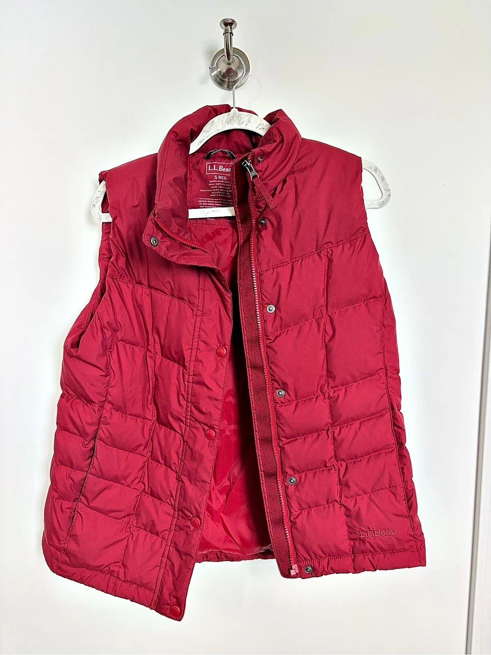 L.L.Bean Down Puffer Vest Red Small